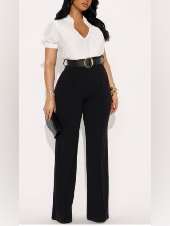 Fashion Nova Pants - Fashion Nova Black High-Waist Wide-Leg Trousers